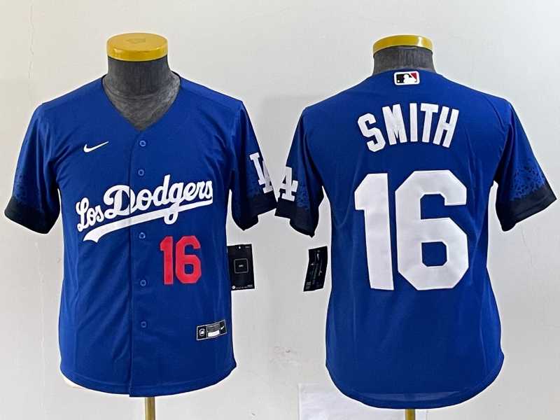 Womens Los Angeles Dodgers #16 Will Smith Number Blue Stitched Cool Base Nike Jersey->mlb womens jerseys->MLB Jersey